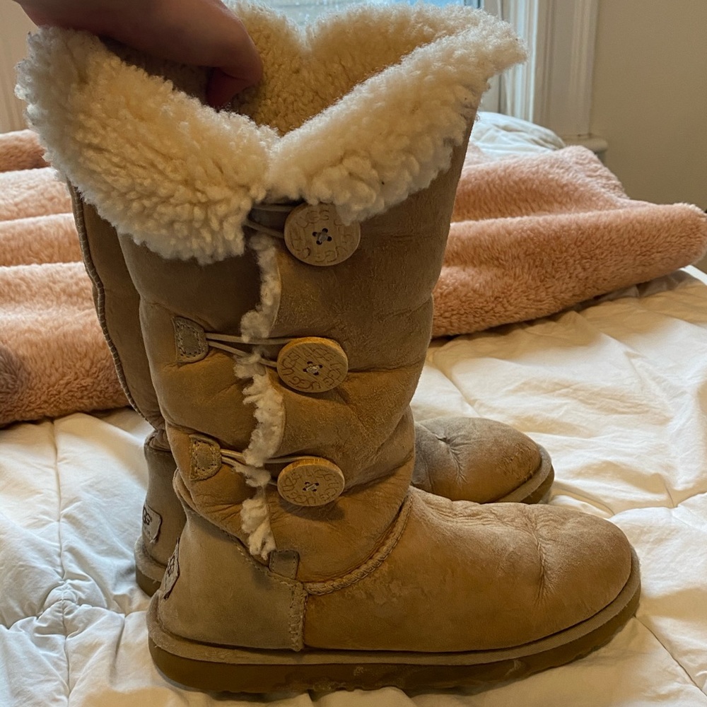 UGG Tall Sand Bailey Button Boots